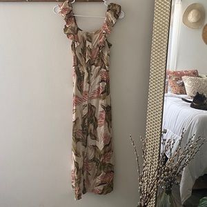 Tropical palm midi billabong dress